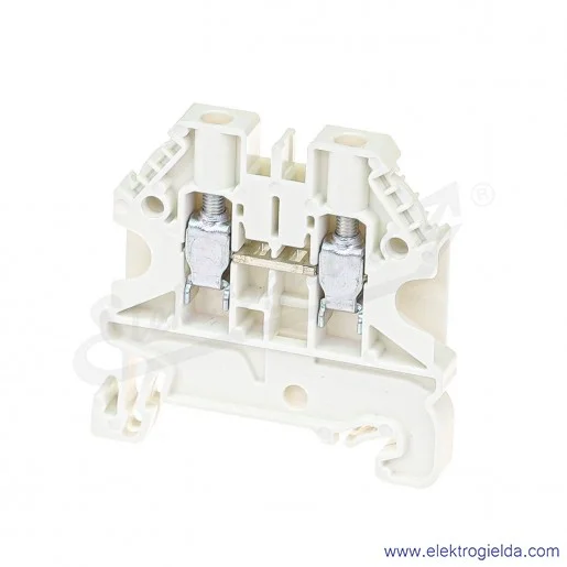 Złączka przelotowa 58.504.0055.2, WT 4, jednotorowa, biała, montaż TS-35 Złączka przelotowa 58.504.0055.2, WT 4, jednotorowa, biała, montaż TS-35