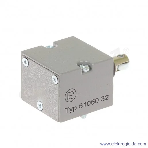 Głowica łącznika krańcowego 81 050-3.2 metalowa z popychaczem bocznym i rolką poziomą Głowica łącznika krańcowego 81 050-3.2 metalowa z popychaczem bocznym i rolką poziomą