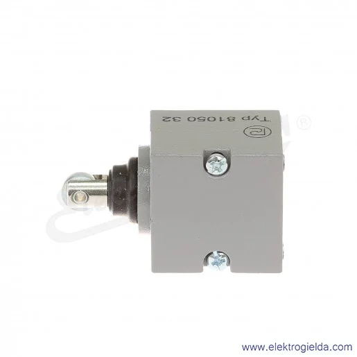 Głowica łącznika krańcowego 81 050-3.2 metalowa z popychaczem bocznym i rolką poziomą Głowica łącznika krańcowego 81 050-3.2 metalowa z popychaczem bocznym i rolką poziomą