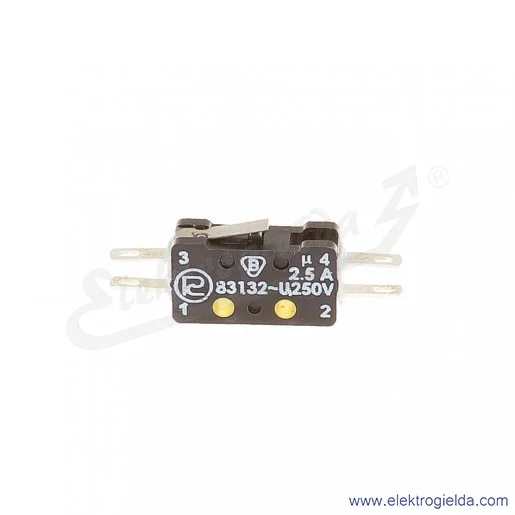 Łącznik krańcowy miniaturowy 83-132s 54Ar 7,7 z dźwignią 7,7mm 1Z+1R srebrzony Łącznik krańcowy miniaturowy 83-132s 54Ar 7,7 z dźwignią 7,7mm 1Z+1R srebrzony