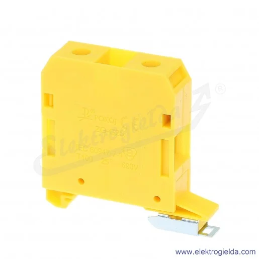 Złączka jednotorowa A11-1531, ZG G 25/TS 35, żółta, 25mm2 Złączka jednotorowa A11-1531, ZG G 25/TS 35, żółta, 25mm2