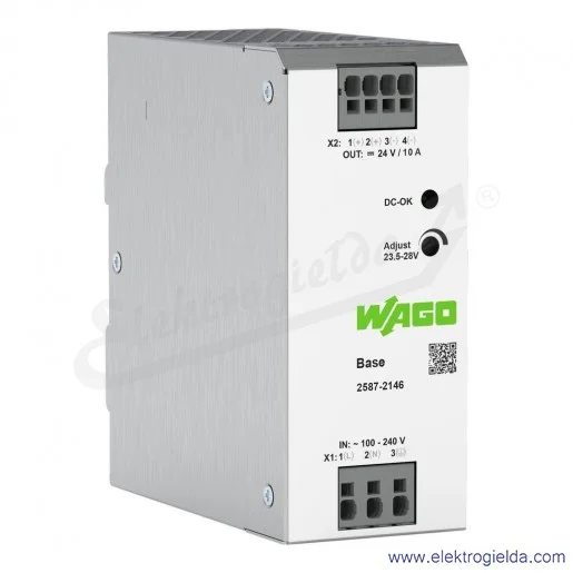 Zasilacz impulsowy jednofazowy 2587-2146 100…240V AC, wyjście 24V DC, 240W, 10A, optyczna sygnalizacja stanu (DC OK) Zasilacz impulsowy jednofazowy 2587-2146 100…240V AC, wyjście 24V DC, 240W, 10A, optyczna sygnalizacja stanu (DC OK)
