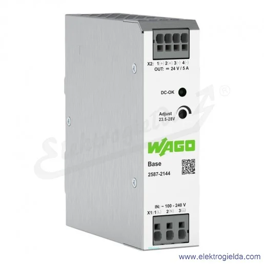 Zasilacz impulsowy jednofazowy 2587-2144 100…240V AC, wyjście 24V DC, 120W, 5A, optyczna sygnalizacja stanu (DC OK) Zasilacz impulsowy jednofazowy 2587-2144 100…240V AC, wyjście 24V DC, 120W, 5A, optyczna sygnalizacja stanu (DC OK)