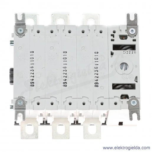 Rozłącznik izolacyjny OT250E03P 250A 3P napęd z przodu, z wałkiem i czarną rączką IP65, montaż na płycie montażowej Rozłącznik izolacyjny OT250E03P 250A 3P napęd z przodu, z wałkiem i czarną rączką IP65, montaż na płycie montażowej