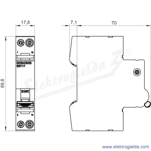 Rysunek wymiarowy Rysunek wymiarowy