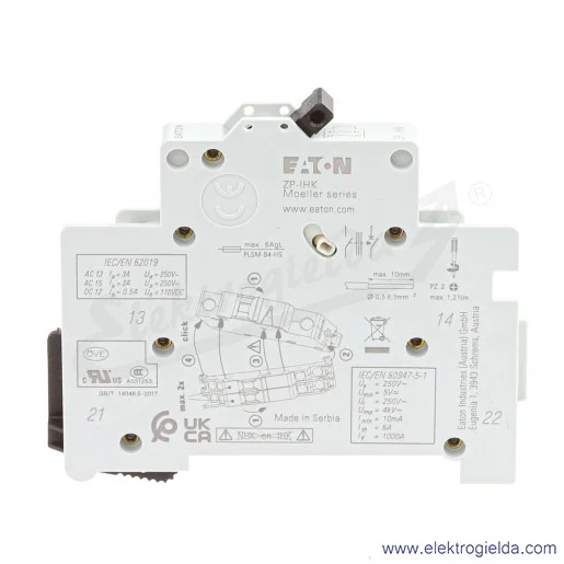 Styk pomocniczy 286052, ZP-IHK, 1NO1NC, 230VAC, montaż boczny, 3AA Styk pomocniczy 286052, ZP-IHK, 1NO1NC, 230VAC, montaż boczny, 3AA