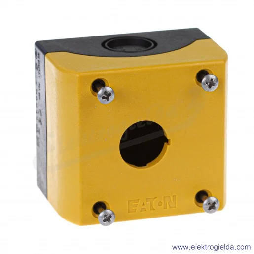 Kaseta pusta 216536, M22-IY1, 1 otworowa 22mm, żółta, IP67 Kaseta pusta 216536, M22-IY1, 1 otworowa 22mm, żółta, IP67