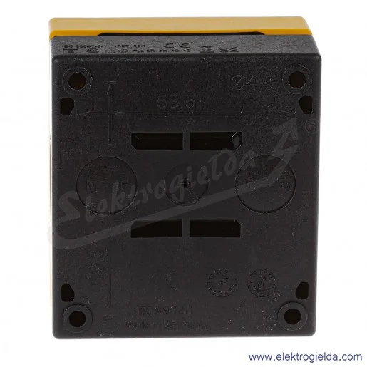 Kaseta pusta 216536, M22-IY1, 1 otworowa 22mm, żółta, IP67 Kaseta pusta 216536, M22-IY1, 1 otworowa 22mm, żółta, IP67