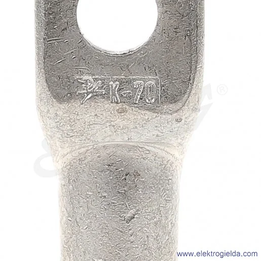 Końcówka kablowa K 70/10 SN miedziana cynowana, do żył okrągłych i sektorowych 70mm2, napięcie do 1kV Końcówka kablowa K 70/10 SN miedziana cynowana, do żył okrągłych i sektorowych 70mm2, napięcie do 1kV