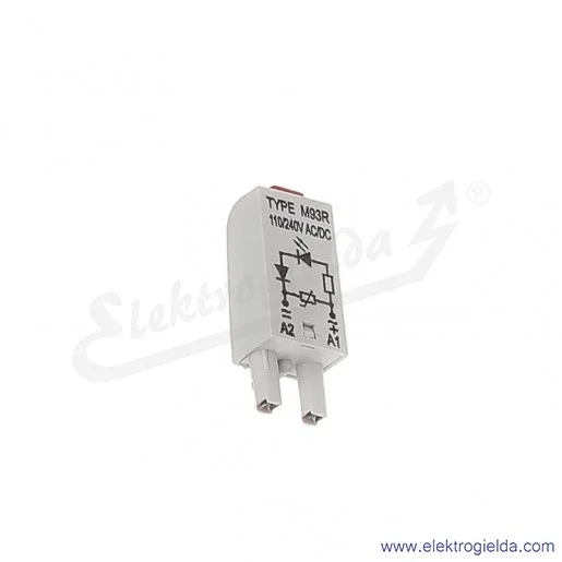 Moduł sygnalizacyjny LV M93R 110/240VAC/DC Dioda LED + warystor czerwony Moduł sygnalizacyjny LV M93R 110/240VAC/DC Dioda LED + warystor czerwony