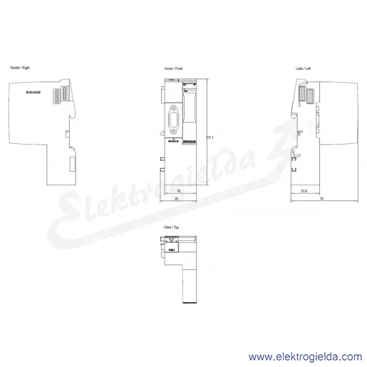 Rysunek wymiarowy Rysunek wymiarowy