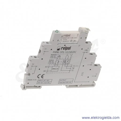 Przekaźnik interfejsowy PIR6W-1PS-24VDC-R z wyjściem stykowym 1P Przekaźnik interfejsowy PIR6W-1PS-24VDC-R z wyjściem stykowym 1P