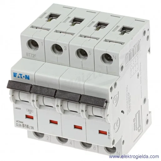 Wyłącznik nadprądowy 270476, CLS6-B16/3N, 3+N, 16A, typ B, 6kA, IP20 Wyłącznik nadprądowy 270476, CLS6-B16/3N, 3+N, 16A, typ B, 6kA, IP20