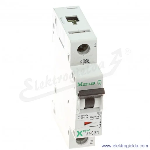 Wyłącznik nadprądowy 278561, FAZ-C16/1, 1P, typ C, 16A, 15kA, 230VAC Wyłącznik nadprądowy 278561, FAZ-C16/1, 1P, typ C, 16A, 15kA, 230VAC