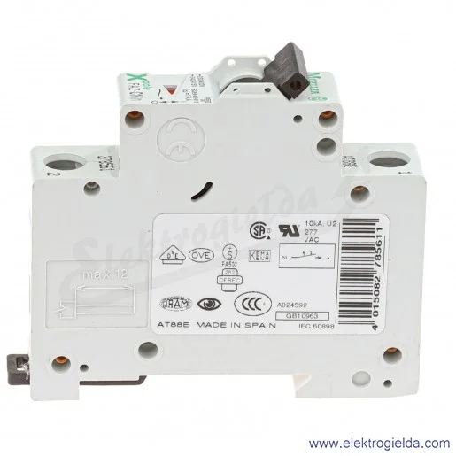 Wyłącznik nadprądowy 278561, FAZ-C16/1, 1P, typ C, 16A, 15kA, 230VAC Wyłącznik nadprądowy 278561, FAZ-C16/1, 1P, typ C, 16A, 15kA, 230VAC