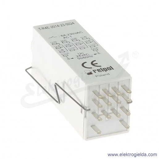 Przekaźnik czasowy jednofunkcyjny T-R4E-2014-23-5024 24VAC 4p opóźnione załączenie Przekaźnik czasowy jednofunkcyjny T-R4E-2014-23-5024 24VAC 4p opóźnione załączenie