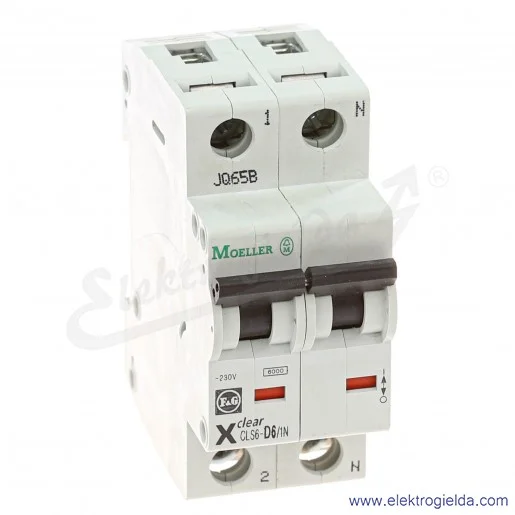 Wyłącznik nadprądowy 270463, CLS6-D6/1N-DP, 1P+N, typ D, 6A, 6kA, 400VAC Wyłącznik nadprądowy 270463, CLS6-D6/1N-DP, 1P+N, typ D, 6A, 6kA, 400VAC