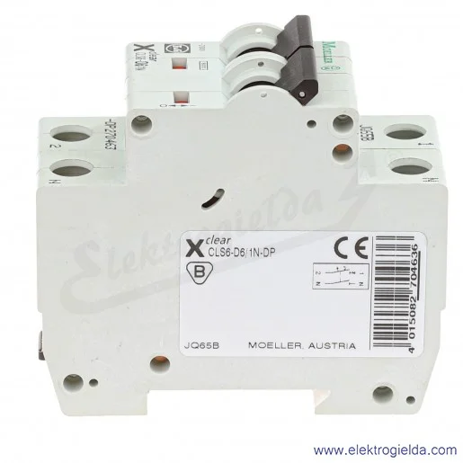 Wyłącznik nadprądowy 270463, CLS6-D6/1N-DP, 1P+N, typ D, 6A, 6kA, 400VAC Wyłącznik nadprądowy 270463, CLS6-D6/1N-DP, 1P+N, typ D, 6A, 6kA, 400VAC