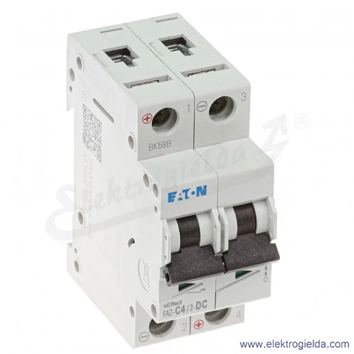 Wyłącznik napdrądowy 279136, FAZ-C4/2-DC, 2P, typ C, 4A, 15kA, IP20 Wyłącznik napdrądowy 279136, FAZ-C4/2-DC, 2P, typ C, 4A, 15kA, IP20