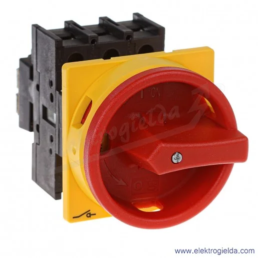 Łącznik krzywkowy 041097, P1-25/EA/SVB, 0-1, 3P, 25A, 7.5kW, do wbudowania Łącznik krzywkowy 041097, P1-25/EA/SVB, 0-1, 3P, 25A, 7.5kW, do wbudowania