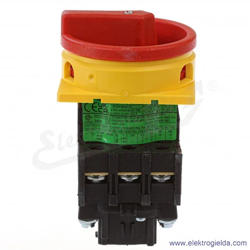 Łącznik krzywkowy 081438, P1-32/EA/SVB, 3P, 0-1, 32A, 13kW, IP55 Łącznik krzywkowy 081438, P1-32/EA/SVB, 3P, 0-1, 32A, 13kW, IP55