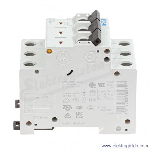 Wyłącznik nadprądowy 278879, FAZ-C63/3, 3P, typ C, 63A, 15kA, 400V Wyłącznik nadprądowy 278879, FAZ-C63/3, 3P, typ C, 63A, 15kA, 400V