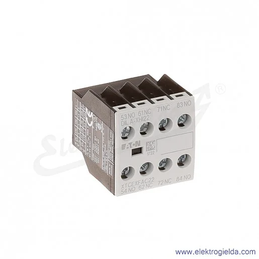 Styki pomocnicze DILA-XHI22 czołowe 2NO+2NC do styczników DILA, DILM7-38 Styki pomocnicze DILA-XHI22 czołowe 2NO+2NC do styczników DILA, DILM7-38