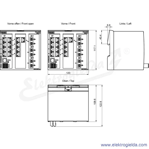 Rysunek wymiarowy Rysunek wymiarowy