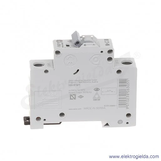 Wyłącznik nadprądowy HN-B16/1 1P B 16A AC 6kA Wyłącznik nadprądowy HN-B16/1 1P B 16A AC 6kA