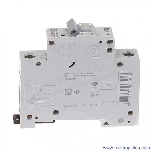 Wyłącznik nadprądowy HN-B32/1 1P B 32A AC 6kA Wyłącznik nadprądowy HN-B32/1 1P B 32A AC 6kA