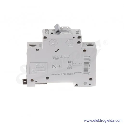 Wyłącznik nadprądowy HN-C20/1 1P C 20A AC 6kA Wyłącznik nadprądowy HN-C20/1 1P C 20A AC 6kA