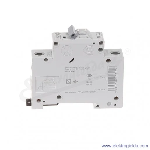 Wyłącznik nadprądowy HN-C25/1 1P C 25A AC 6kA Wyłącznik nadprądowy HN-C25/1 1P C 25A AC 6kA