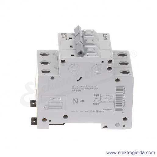 Wyłącznik nadprądowy HN-B6/3 3P B 6A AC 6kA Wyłącznik nadprądowy HN-B6/3 3P B 6A AC 6kA