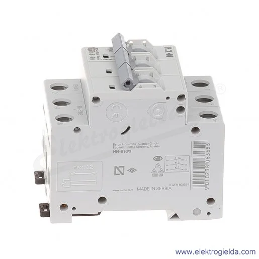 Wyłącznik nadprądowy HN-B16/3 3P B 16A AC 6kA Wyłącznik nadprądowy HN-B16/3 3P B 16A AC 6kA