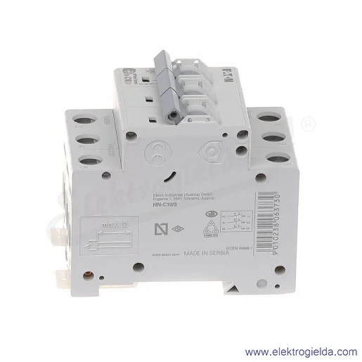 Wyłącznik nadprądowy HN-C10/3 3P C 10A AC 6kA Wyłącznik nadprądowy HN-C10/3 3P C 10A AC 6kA