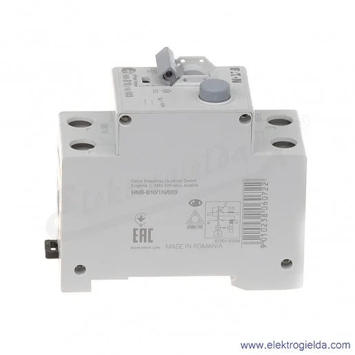 Wyłącznik różnicowo-nadprądowy HNB-B10/1N/003 1P+N 10A B 0,03A typ AC Wyłącznik różnicowo-nadprądowy HNB-B10/1N/003 1P+N 10A B 0,03A typ AC
