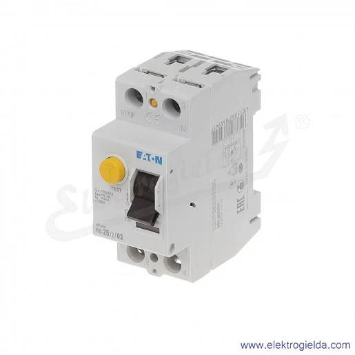 Wyłącznik różnicowoprądowy PF6-25/2/03 2P 25A 0,3A typ AC Wyłącznik różnicowoprądowy PF6-25/2/03 2P 25A 0,3A typ AC