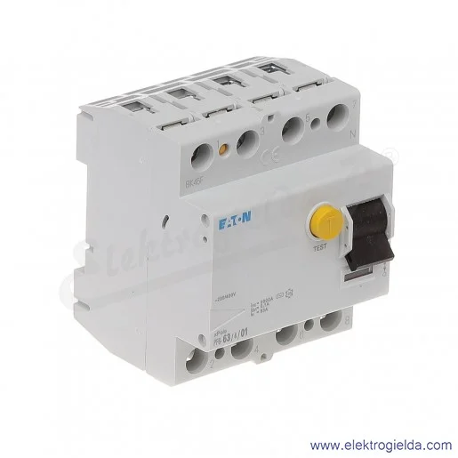 Wyłącznik różnicowoprądowy PF6-63/4/01 4P 63A 0,1A typ AC Wyłącznik różnicowoprądowy PF6-63/4/01 4P 63A 0,1A typ AC