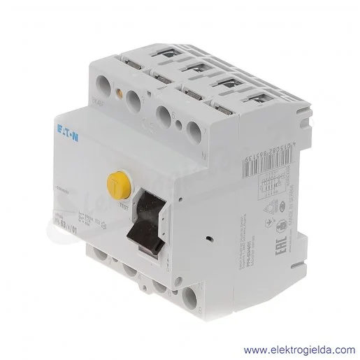 Wyłącznik różnicowoprądowy PF6-63/4/01 4P 63A 0,1A typ AC Wyłącznik różnicowoprądowy PF6-63/4/01 4P 63A 0,1A typ AC