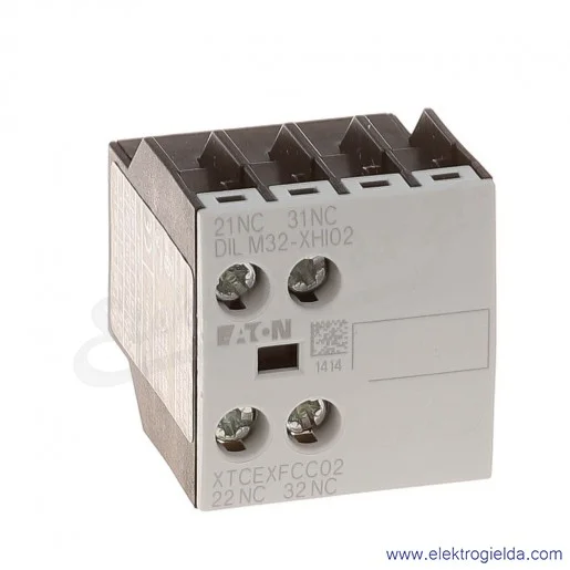 Styki pomocnicze DILM32-XHI02 czołowe 2NC do styczników DILM7-38 Styki pomocnicze DILM32-XHI02 czołowe 2NC do styczników DILM7-38
