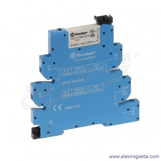Przekaźnikowy moduł sprzęgający 39.21.8.230.0060 1Z 230V AC elektromechaniczny Przekaźnikowy moduł sprzęgający 39.21.8.230.0060 1Z 230V AC elektromechaniczny