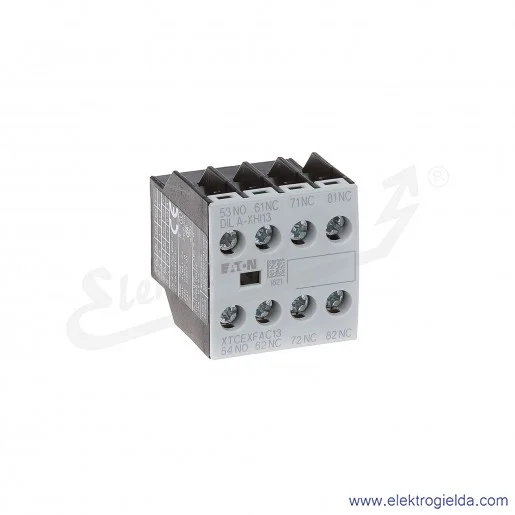 Styki pomocnicze DILA-XHI13 czołowe 1NO+3NC do styczników DILA, DILM7-38 Styki pomocnicze DILA-XHI13 czołowe 1NO+3NC do styczników DILA, DILM7-38