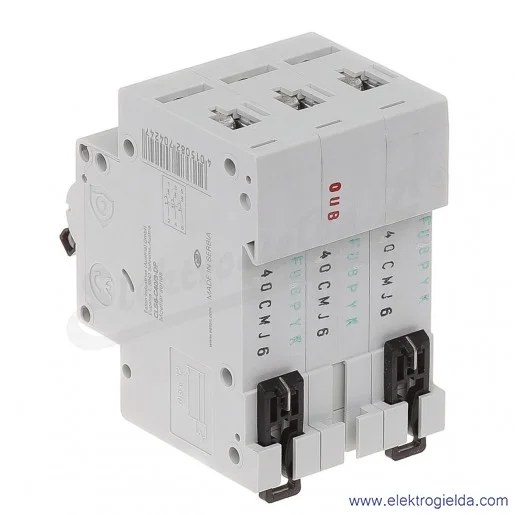 Wyłącznik nadprądowy trzytorowy CLS6-C40 3P C 40A AC 6kA Wyłącznik nadprądowy trzytorowy CLS6-C40 3P C 40A AC 6kA