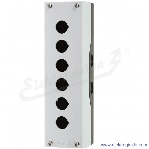 Kaseta pusta 216540, M22-I6, 6 otworowa 22mm, szara, IP67 Kaseta pusta 216540, M22-I6, 6 otworowa 22mm, szara, IP67