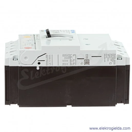 Wyłącznik mocy kompaktowy 259077, NZMB1-A63 3P, 63A, 25kA, zaciski ramowe, dźwignia czarna Wyłącznik mocy kompaktowy 259077, NZMB1-A63 3P, 63A, 25kA, zaciski ramowe, dźwignia czarna