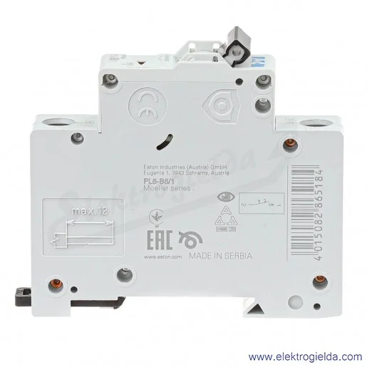Wyłącznik nadprądowy 286518, PL6-B6/1, 1P, typ B, 6A, 6kA, AC Wyłącznik nadprądowy 286518, PL6-B6/1, 1P, typ B, 6A, 6kA, AC