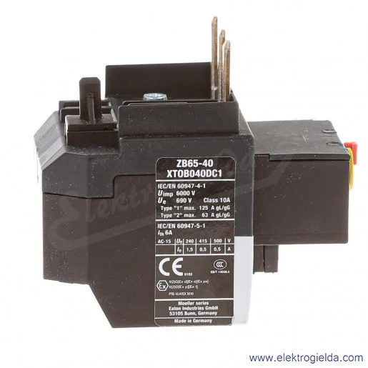 Przekaźnik termiczny 278458, ZB65-40, 1NO1NC, 40-65A, klasa 10 Przekaźnik termiczny 278458, ZB65-40, 1NO1NC, 40-65A, klasa 10