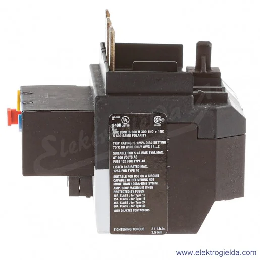 Przekaźnik termiczny 278458, ZB65-40, 1NO1NC, 40-65A, klasa 10 Przekaźnik termiczny 278458, ZB65-40, 1NO1NC, 40-65A, klasa 10