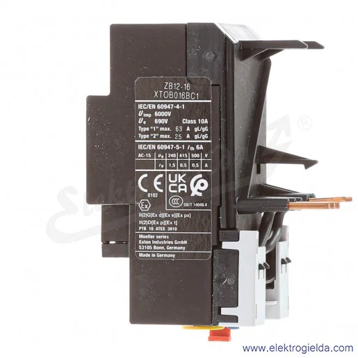 Przekaźnik termiczny 290168, ZB12-16, 1NO1NC, 12-16A, klasa 10 Przekaźnik termiczny 290168, ZB12-16, 1NO1NC, 12-16A, klasa 10