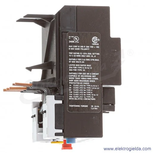 Przekaźnik termiczny 290168, ZB12-16, 1NO1NC, 12-16A, klasa 10 Przekaźnik termiczny 290168, ZB12-16, 1NO1NC, 12-16A, klasa 10